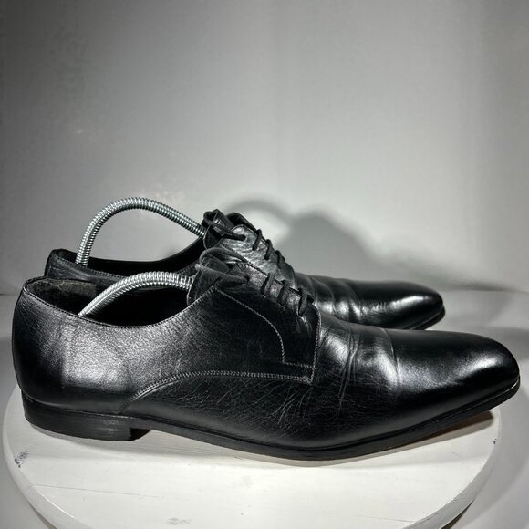 CHAUSSURES Paris Mens Leather Dress Shoes Size 11 EU 44 Black Oxford Pointed Toe main image 9